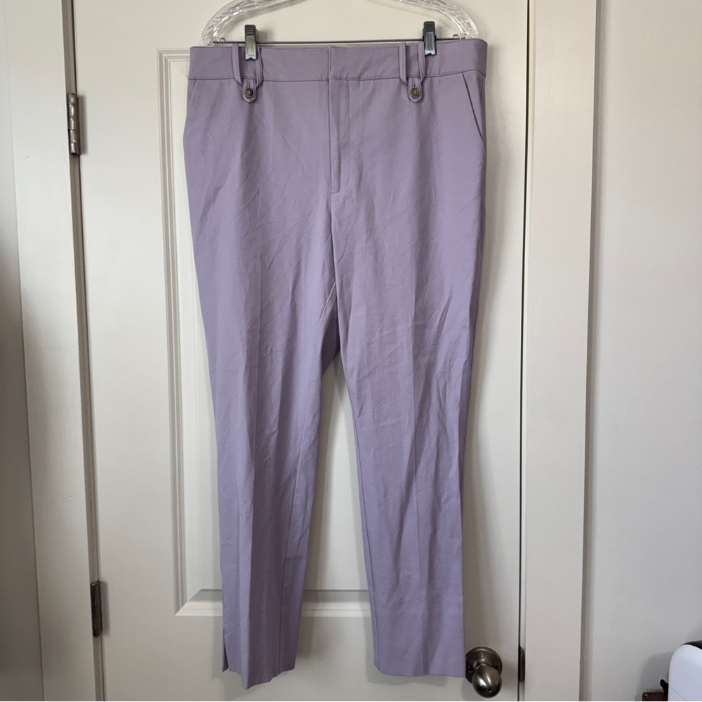 Anthropologie 14 The Essential Slim Purple Lavender Ankle Pants ~ Career Classic
